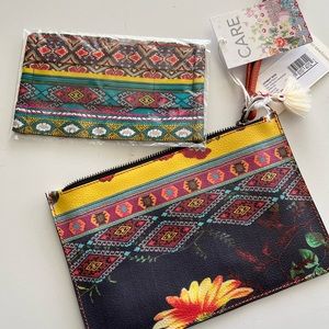 Johnny Was leather wristlet and matching mask